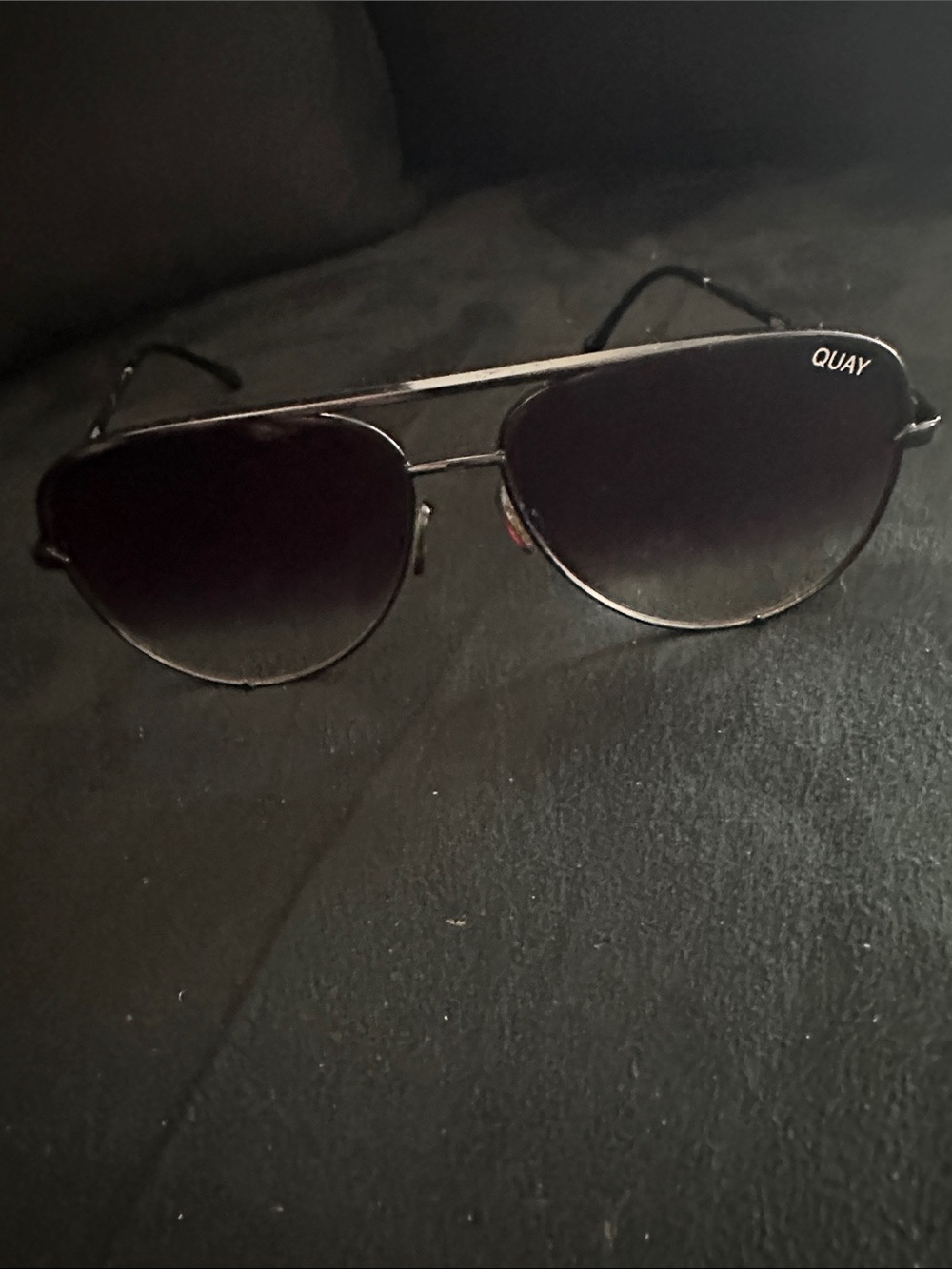 Quay Australia Black Aviator Sunglasses